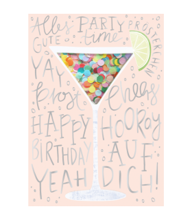 Grafik Werkstatt | Applikationskarte Grusskarte "Party Time" (Konfetti)