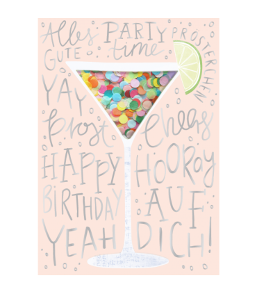 Grafik Werkstatt | Applikationskarte Grusskarte "Party Time" (Konfetti)