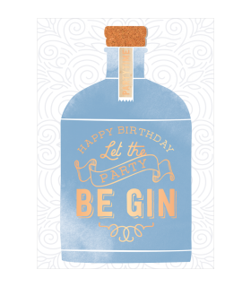 Grafik Werkstatt | Applikationskarte Grusskarte "Let the Party be Gin" (Ginflasche)