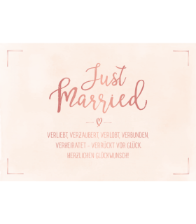 Grafik Werkstatt | Doppelkarte Hochzeit "Just Married"