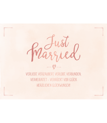 Grafik Werkstatt | Doppelkarte Hochzeit "Just Married"