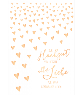 Grafik Werkstatt | Doppelkarte Hochzeit "Zur Hochzeit von Herzen alles Liebe ..."