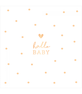 Grafik Werkstatt | Doppelkarte Geburtskarte "Hallo Baby" (weiss)