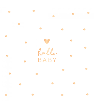 Grafik Werkstatt | Doppelkarte Geburtskarte "Hallo Baby" (weiss)