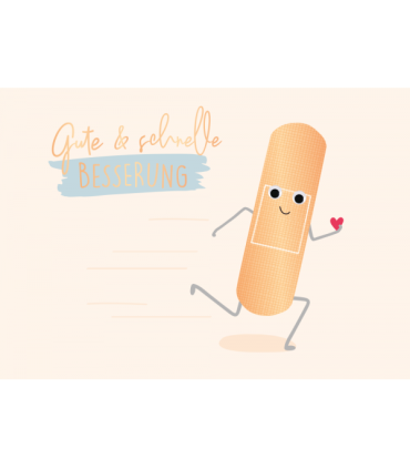 Grafik Werkstatt | Applikationskarte Grusskarte "Gute & schnelle Besserung" (Pflaster)