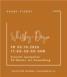 Event-Ticket | Whisky-Degustation vom FR 30.10.2026